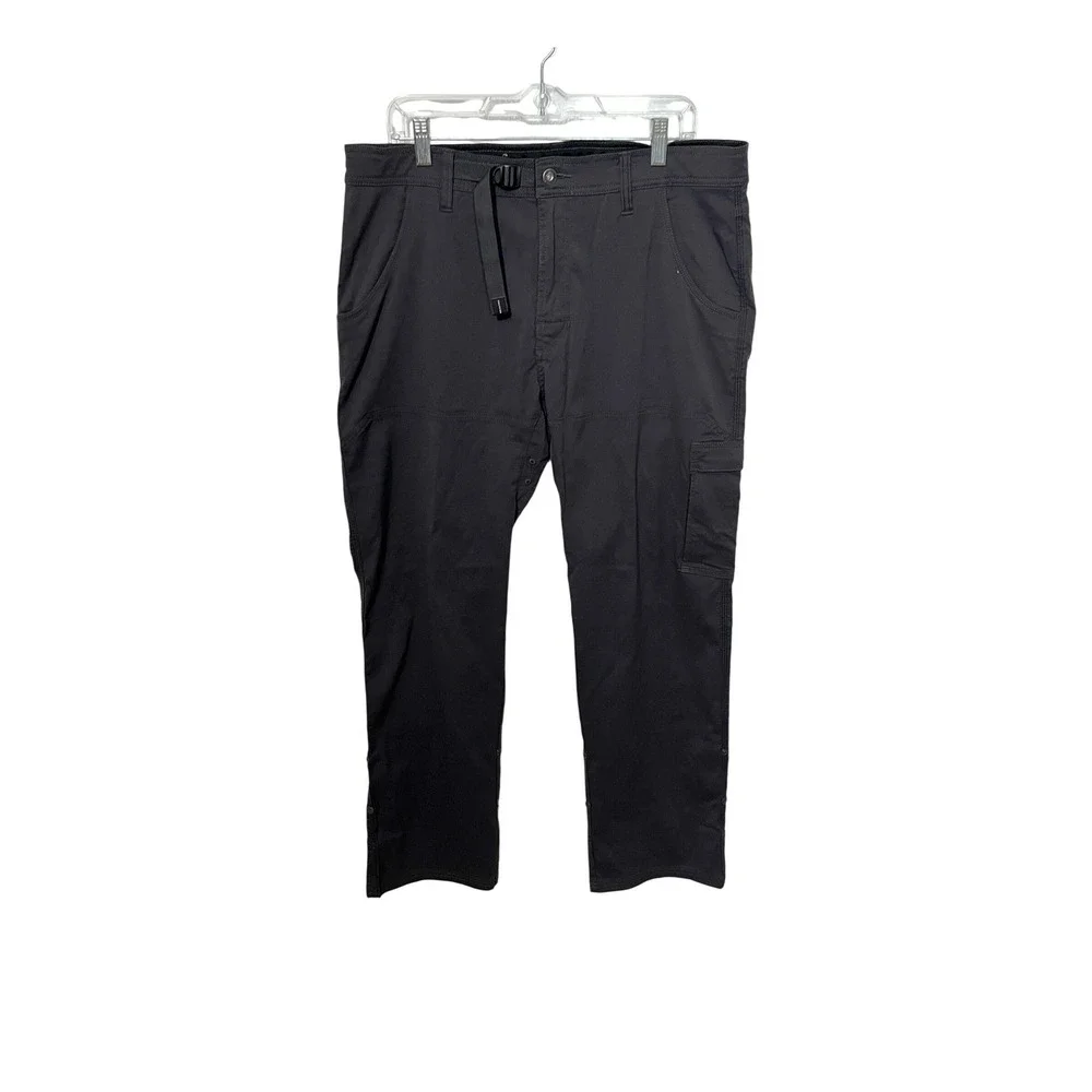 Prana Zion Pants Mens 36 Black Stretch Hiking Outdoor Cargo M4ST32116‎